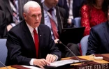 Le vice-président américain Mike Pence, le 10 avril 2019 au Conseil de sécurité des Nations unies, à New York