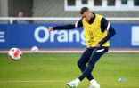L'attaquant star des Bleus Kylian Mbappé à l'entraînement au centre du football de Clairefontaine, le 22 mars 2022