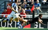 L'essai du demi de mêlée lyonnais Baptiste Couilloud face à Castres, le 24 septembre 2017  à Lyon