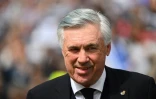 L'entraîneur italien du Real Madrid Carlo Ancelotti, avant le match de la 34e journée de LaLiga contre l'Espanyol Barcelone, le 30 avril 2022 au Stade Santiago Bernabeu