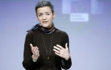 La commissaire européenne à la Concurrence, Margrethe Vestager s'exprime lors d'un point de presse à Bruxelles le 8 janvier 2024