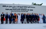 Photo de famille des participants à la session "Tripler l'énergie nucléaire d'ici 2050", le 2 décembre 2023, lors de la COP28 à Dubaï