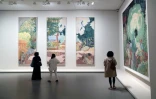 Des tableaux du peintre français Pierre Bonnard lors d'une visite de presse de l'exposition "La collection Morozov - Icônes de l'art moderne" à la Fondation Louis Vuitton à Paris, le 15 septembre 2021