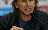 Le sélectionneur du Pérou, l'Argentin Ricardo Gareca en conférence de presse, le 3 juillet 2018 à Lima  