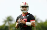 Le quaterback des San Francisco 49ers Jimmy Garoppolo lors d'une séance d'entraînement, le 31 janvier 2020 à Coral Gables près de Miami