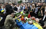 Les funérailles du soldat Roman Ratushny tué au combat, le 18 juin 2022 à Kiev
