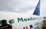 La phrase &quot;La Réunion patrimoine mondial de l'UNESCO&quot; est apposée sur les tous les Boeing 777 d'Air Austral