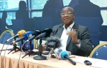 Albino Forquilha, président d'un parti d'opposition avant une conférence de presse à Maputo, le 24 décembre 2024.