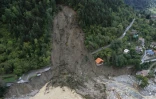 Route coupée par un éboulement à Saint-Martin-Vésubie, le 3 octobre 2020