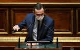 Bruno Retailleau, chef de file des sénateurs LR, le 23 février 2022 au Sénat, à Paris