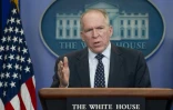 John Brennan lors d'un point presse, le 2 mai 2011 à la Maison Blanche sur la mort du chef d'Al-Qaïda Oussam ben Laden tué dans un raid des forces spéciales américaines le 1er mai 2011 à Abbottabad, au Pakistan