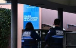Des policiers municipaux devant le collège La Guicharde, le 3 février 2026 à Sanary-sur-Mer