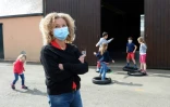 La cour de récréation de l'école Alix de Bretagne à Saint-Aubin-du-Cormier, le 7 mai 2020