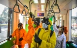 Nettoyage des transports en communs à Addis Ababa, le 20 mars 2020