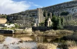 Inondations sur le site antique de Cyrène, dans l'est de la Libye. Photo publiée le 17 septembre 2023 par Claudia Gazzini, spécialiste de la Libye pour l'International Crisis Group, sur son compte X (ex-Twitter)