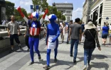 Des supporters de la France sur les Champs Elysées le 15 juillet 2018