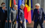 Bert Koenders, Paolo Gentiloni, Jean-Marc Ayrault, Didier Reynders et Frank-Walter Steinmeier le 25 juin 2016 à Berlin