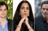 (g-d) Montage photos du 11 janvier 2024 d'Alain Fabien Delon, Anouchka Delon et Anthony Delon, les enfants de l'acteur Alain Delon