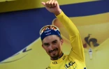 Le maillot jaune du Tour de France Julian Alaphilippe à l'issue de la 11e étape, le 17 juillet 2019 à Toulouse