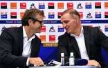 Le sélectionneur du XV de France Fabien Galthié (g) et le manager Raphaël Ibanez, le 29 octobre 2020 0 Marcoussis