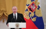 Le président Vladimir Poutine lors d'une conférence de presse le 28 décembre 2016 au Kremlin à Moscou
