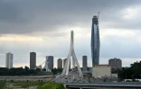 Vue générale du Plateau, le quartier des affaires de la capitale économique ivoirienne Abidjan, le 30 septembre 2025