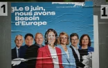 Une affiche de la liste Renaissance dégradée à Toulouse, le 31 mai 2024