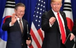 Le président américain Donald Trump et son homologue sud-coréen Moon Jae-in, à New York le 24 septembre 2018