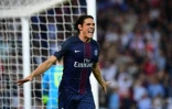 Edinson Cavani frustré après avoir raté une occasion franche contre Arsenal, le 13 sezptembre 2016 au Parc