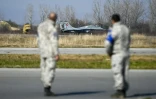 Un MiG-29 de l'armée de l'air bulgare atterrit sur la base Graf Ignatievo près de Plovdiv, le 21 février 2022
