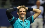 Le Sud-Africain Kevin Anderson savoure sa victoire face à l'Espagnol Pablo Carreno Busta en demi-finales de l'US Open, le 8 septembre 2017 à New York 