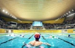 Le futur Centre aquatique des JO de Paris 2024 (image de synthèse fournie par la Métropole du Grand Paris)