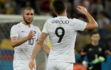 Karim Benzema et Olivier Giroud en équipe de France contre l'Equateur en Coupe du monde le 25 juin 2014 au Maracana de Rio de Janeiro 
