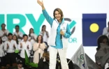 La candidate conservatrice Zury Rios, lors de son dernier meeting de campagne, le 22 juin 2023 à Guatemala
