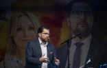 Le leader des Démocrates de Suède (SD, extrême droite) en meeting à Stockholm le 10 septembre 2022
