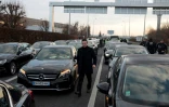 L'accès autoroutier à l'aéroport Charles de Gaulle bloqué le 16 décembre 2016 à Roissy par des chauffeurs VTC