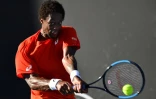 Le Français Gaël Monfils face au Bosnien Damir Dzumhur au 1er tour de l'Open d'Australie, le 14 janvier 2019 à Melbourne