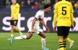 Le jeune prodige du Paris SG Warren Zaire-Emery après avoir inscrit le but égalisateur contre le Borussia, en Ligue des champions, le 13 décembre 2023 à Dortmund