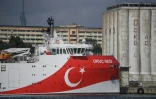 Le navire turc Oruç Reis dans le port d'Istanbul, le 23 août 2019