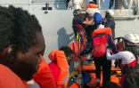 Des migrants secourus en mer par l'Ocean Viking, le 23 août 2019