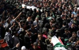 Funérailles le 12 novembre 2018, à Khan Younès, de trois des 7 Palestiniens tués lors d'une opération nocturne des forces spéciales israéliennes dans la bande de Gaza