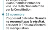 Chronologie de la crise consécutive aux élections générales du 26 novembre au Honduras