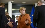 La Chancelière allemande Angela Merkel lors du mini-sommet à Bruxelles sur la question des migrants, le 25 octobre 2015