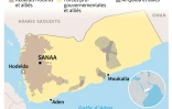 Carte des contrôles de territoires dans le conflit au Yémen au 8 mai