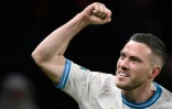 Le Marseillais Jordan Veretout vient d'ouvrir le score Ă Rennes, le 21 janvier 2024