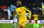 Le milieu français du Celtic Glasgow Olivier Ntcham vient de marquer sur le terrain de la Lazio en Ligue Europa, le 7 novembre 2019 à Rome