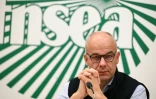 Arnaud Rousseau, président de la FNSEA, lors d'une conférence de presse à Paris, le 8 janvier 2026