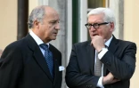 Le ministre fançais des Affaires étrangères Laurent Fabius et son homologue allemand Frank-Walter Steinmeier le 12 septembre 2015 à Berlin