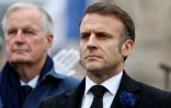 Michel Barnier et Emmanuel Macron lors des commémorations de l'armistice de 1918, le 11 novembre 2024 à Paris