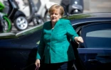 La chancelière allemande Angela Merkel à son arrivée pour une rencontre avec la direction de son parti, la CDU, le 14 juiin 2018 à Berlin